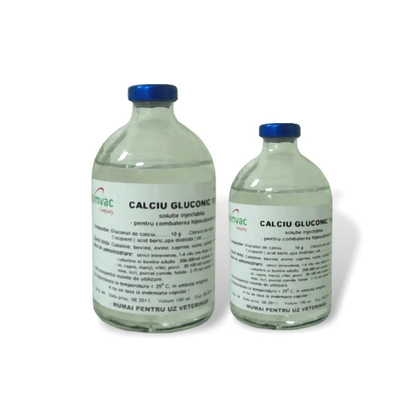Calciu gluconic 10% //Calcio gluconico 10% // Horses, cattle, sheep, goats, pigs, canids, felids// Cavalli, bovini, ovini, caprini, suini, canidi, felini.