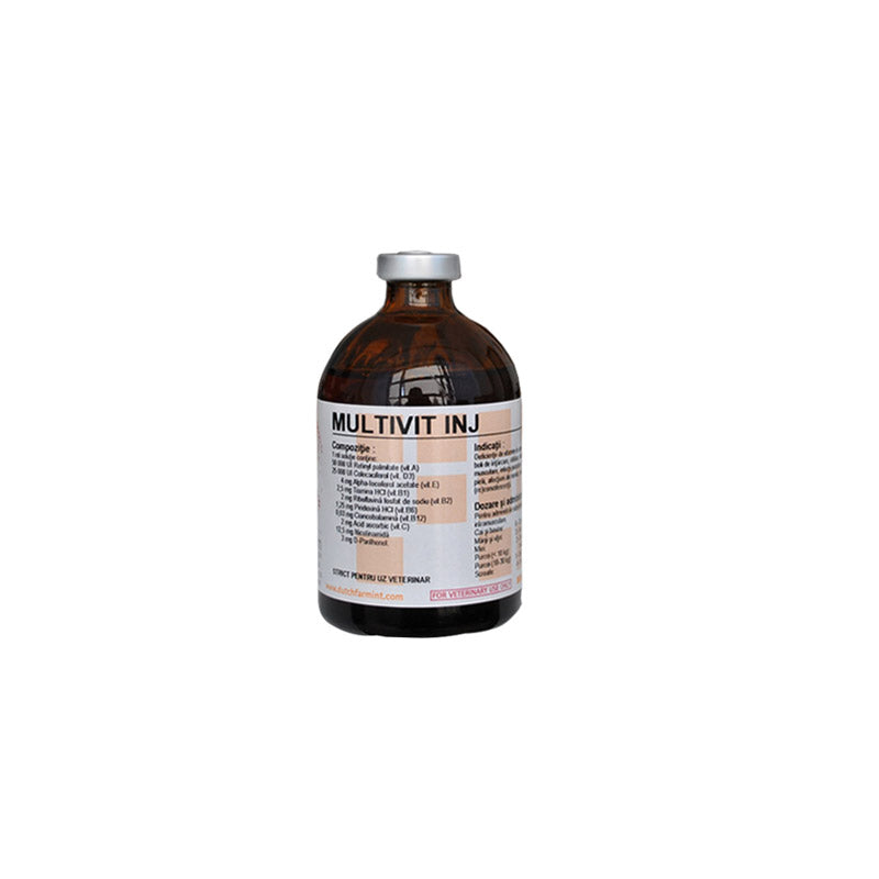 MULTIVIT INJECTABLE 100ML // Horses, cattle, foals, calves, lambs, piglets, sows / cavalli, bovini, puledri, agnelli, suinetti, scrofe