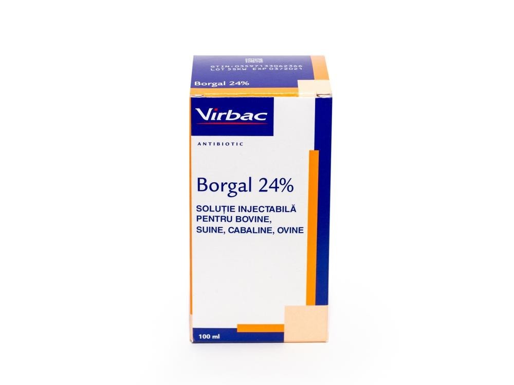 BORGAL 24% 100 ML // Sulfadoxine, Trimethoprim // Sheep, Pigs, Cattle, Horses / pecore, maiali, bovini, cavalli