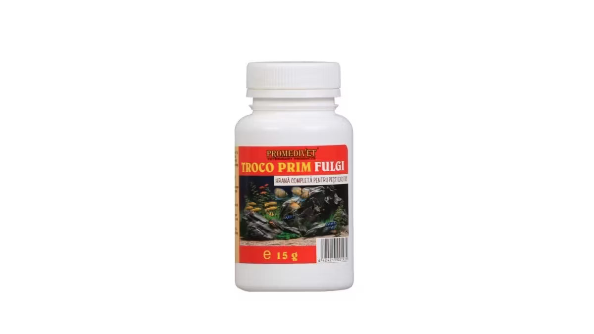 TROCO PRIM Flakes, 15 g - complete food for exotic fish // alimento completo per pesci esotici