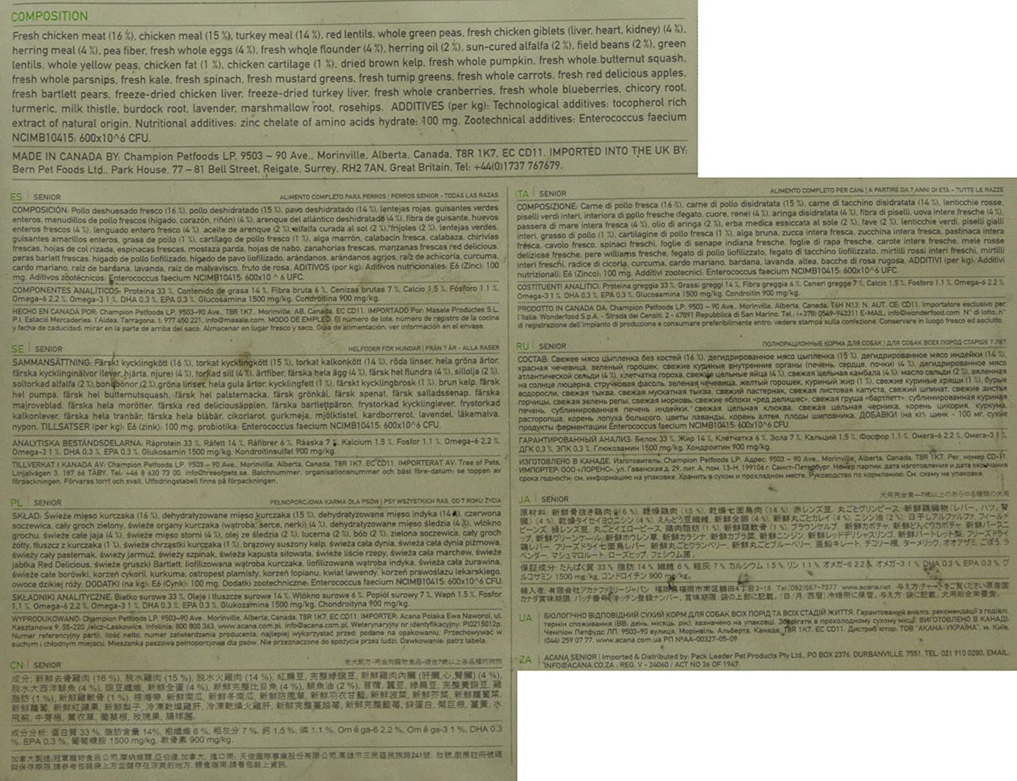 Acana - Heritage Senior 1 Sacco 2,00 kg - Pet Shop Luna