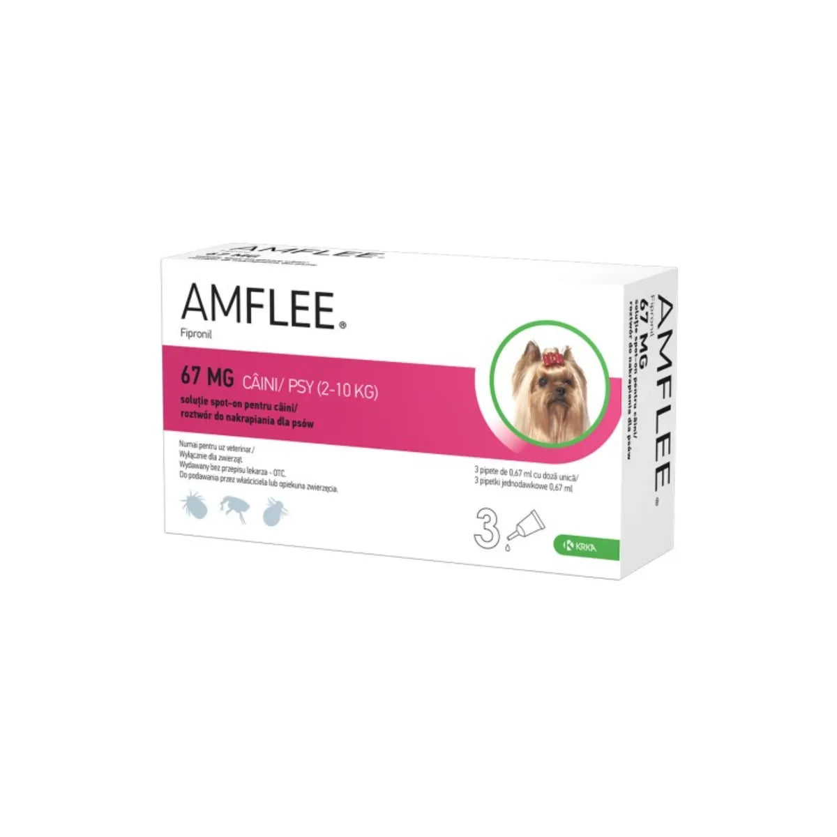 AMFLEE - Spot-on, antiparasitic solution // DOGS // 3 pipettes