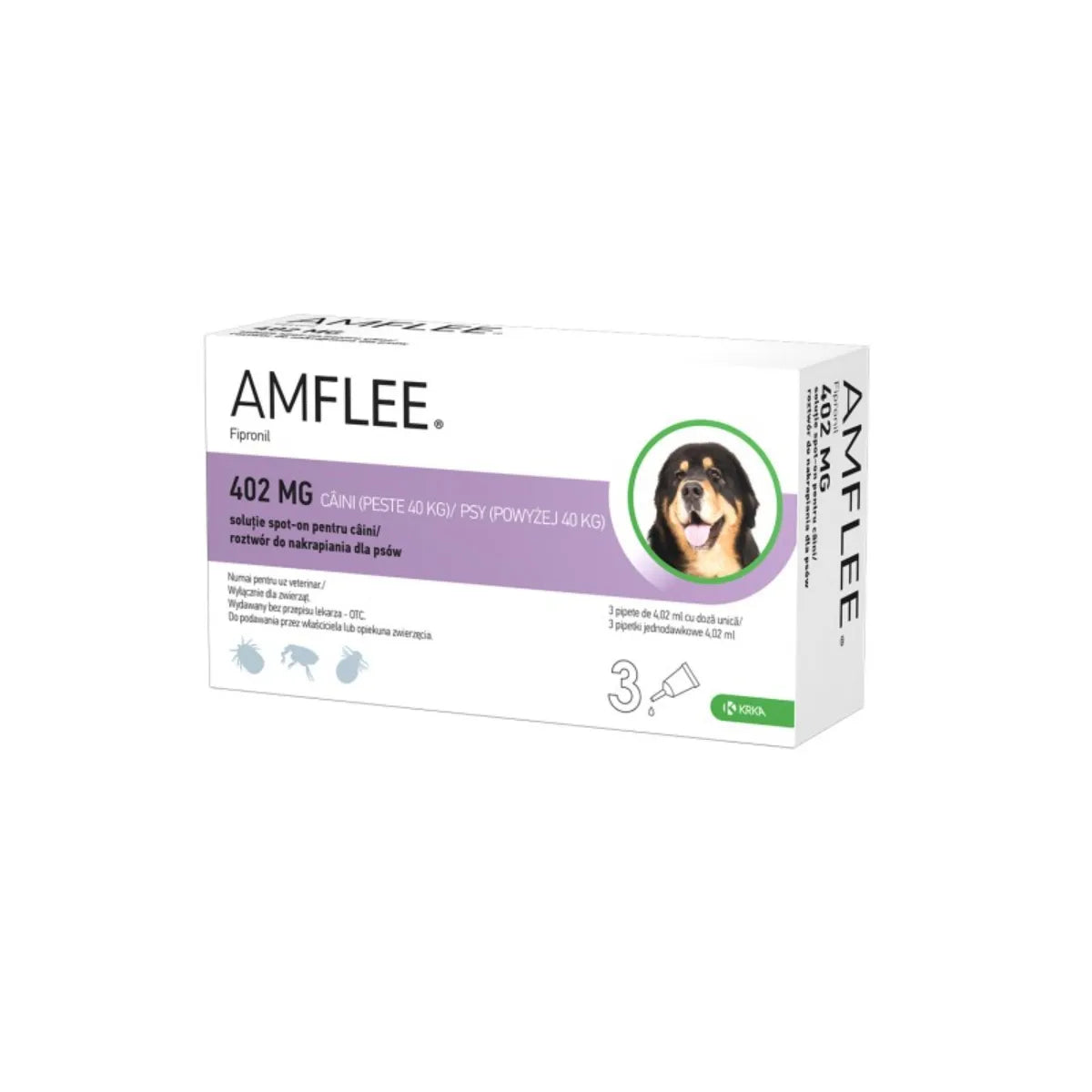 AMFLEE - Spot-on, antiparasitic solution // DOGS // 3 pipettes