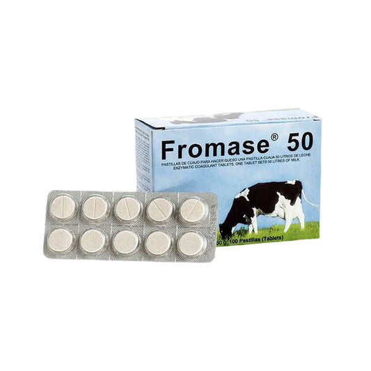 FROMASE 50 // Cheese rennet 50l  // Compresse di cagliata per il latte