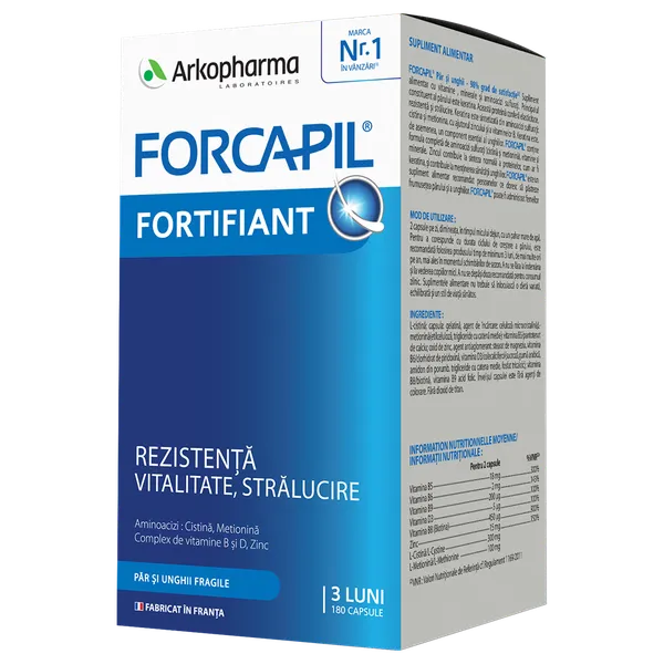 Forcapil hair and nails 180 capsules / 60 capsules/ Made in France