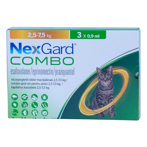 NexGard COMBO spot-on CAT x 3X0.3ML // Esafoxolaner+ Eprinomectin+ Praziquantel