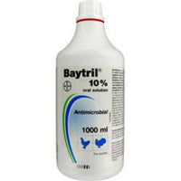 BAYTRIL 10% Oral solution 1 L - Oral suspension for chickens, turkeys and rabbits.