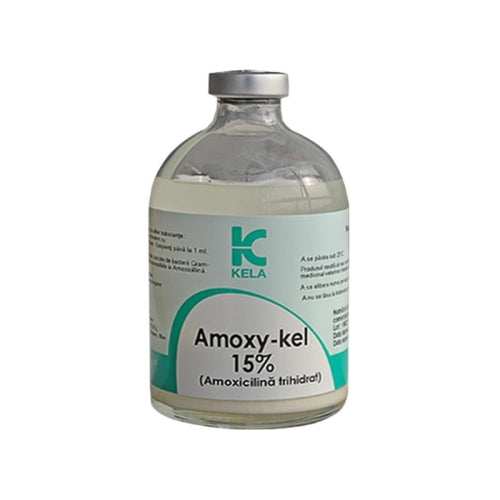 AMOXY KEL 15% 100 ml // amoxicillin 150 mg // cattle, pigs and dogs // bovini, suini e cani