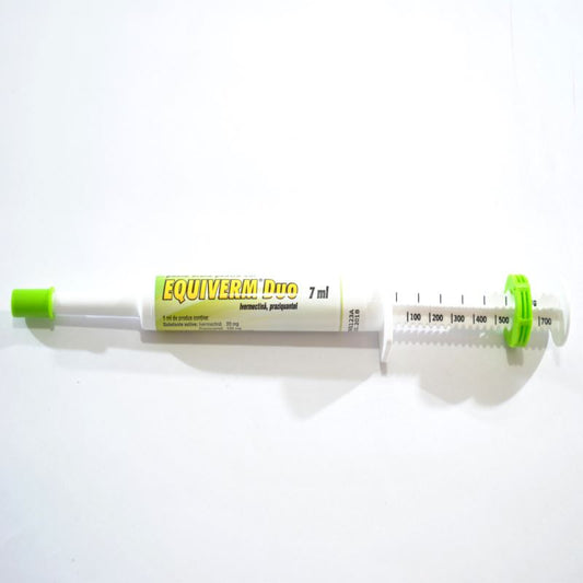 EQUIVERM DUO PASTA 7 ML x 1 SG // Ivermectin 20 mg Praziquantel 100 mg // oral paste for horse / cavalli
