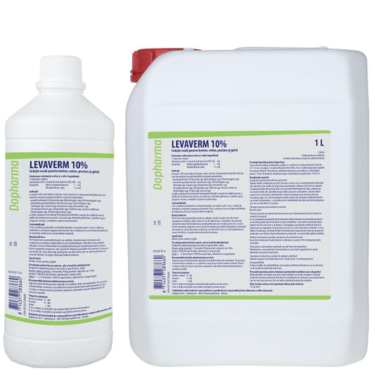 LEVAVERM / LEVASOL 10% Levamisol deworming oral solution for cattle, sheep, pigs and poultry / vermifugo orale bovini, ovini, caprini suini, pollame