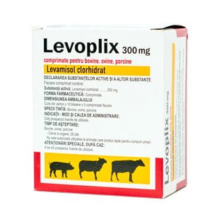 LEVOPLIX 300MG  // Levamisole 50 BOLUS ORAL dewormer cattle,swine,goat / Vermifugo orale per bovini, ovini, suini 50 tablets