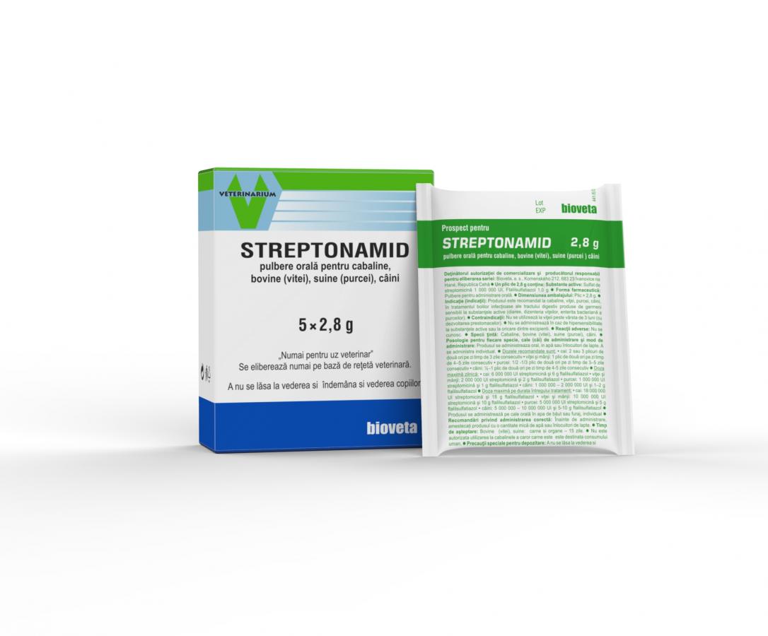 STREPTONAMID, 2.8 g, 5 sachets// Streptomycin// Horses, cattle, canines // Cavalli, bovini, canidi