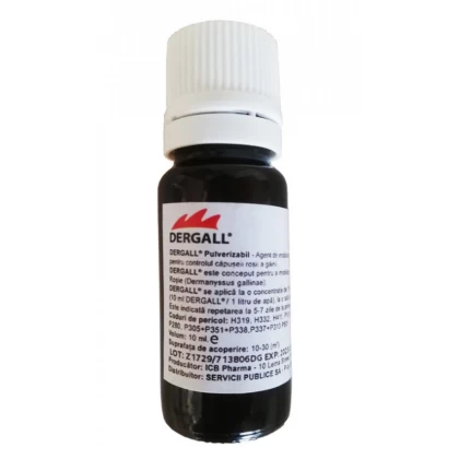 DERGALL 10 ML, external deworming solution for chickens and shelters // soluzione vermifuga esterna per polli e rifugi