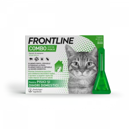 FRONTLINE COMBO spot on pour chats et furets domestiques, 3 pipettes // gatti e furetti domestici // FIPRONIL, METOPREN