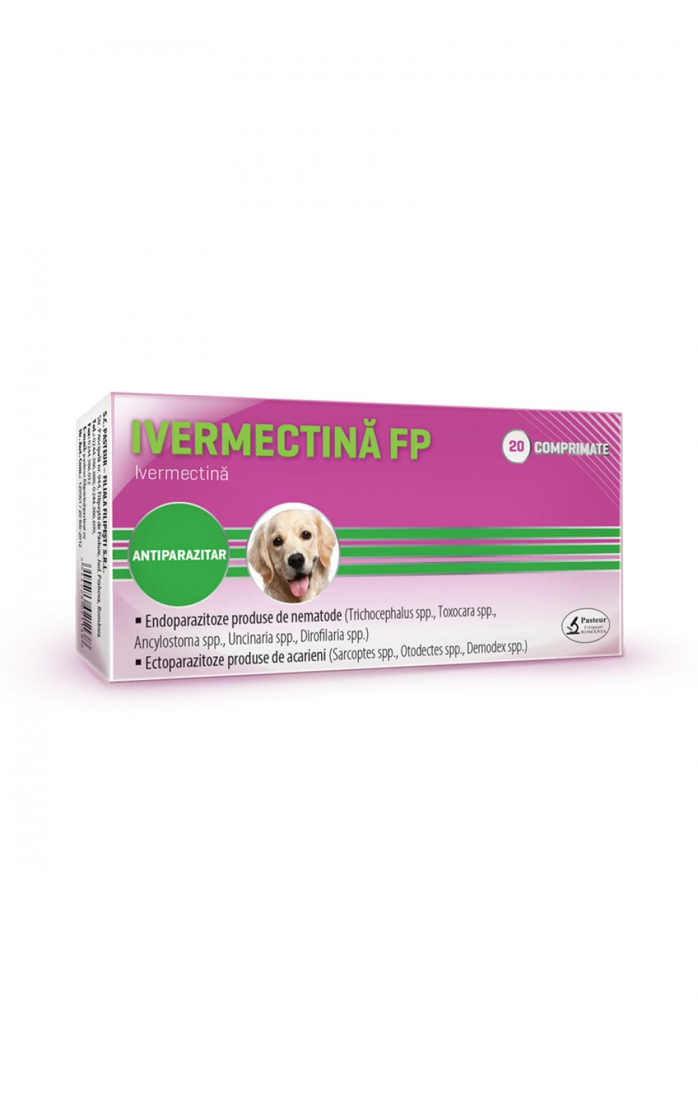 Ivermectin 3mg Pasteur FP 20 cpr - Tablets for the treatment of endoparasitoses produced by nematodes and in ectoparasitoses produced by mites