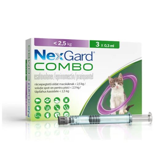 NexGard Combo spot-on cat x 3 // Esafoxolaner+ Eprinomectin+ Praziquantel