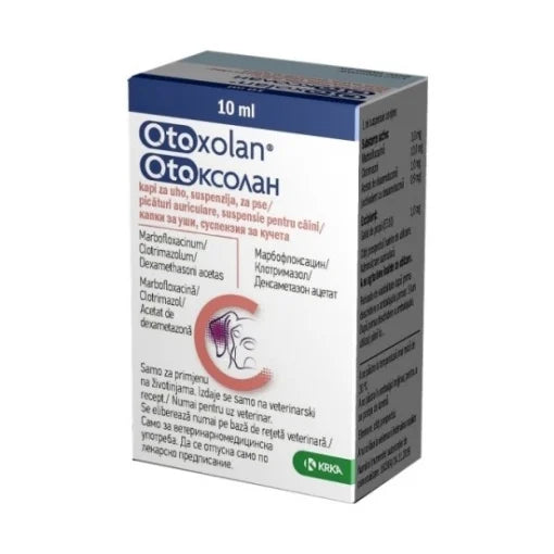 OTOXOLAN 10ML // Clotrimazole, Dexamethasone, Marbofloxacin `// treatment of external otitis / trattamento delle otiti esterne