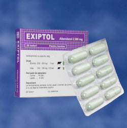 EXIPTOL 2500MG 20 TAB // Albendazole // Cattle, sheep, goats / Bovini, ovini, caprini