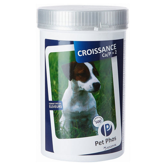 Pet Phos Croissance Ca/P 2, 100 tablets // Mineral supplement for dogs / integratore alimentare con minerali e vitamine per cuccioli in crescita e cagne in allattamento