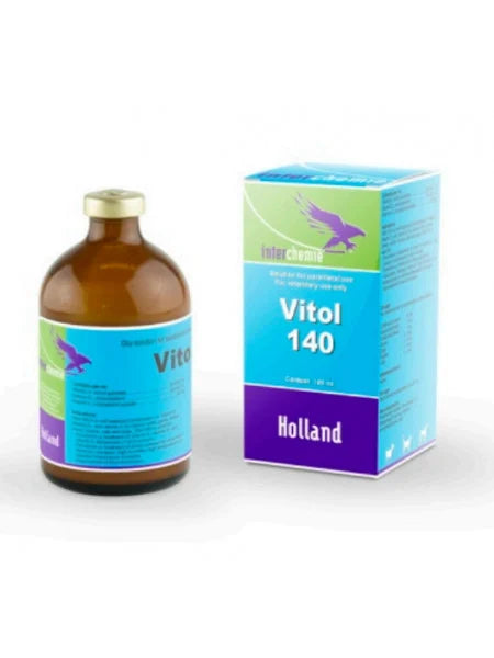 VITOL-140 INJ 100ML // Vitamin A, Vitamin D3, Vitamin E // vitelli, bovini, capre, pecore, maiali, cavalli, cani e gatti / calves, cattle, goats, sheep, pigs, horses, dogs and cats