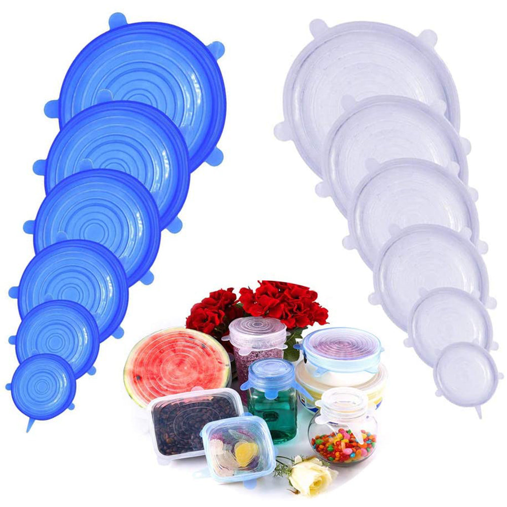 6 Pcs Reusable Universal Silicon Stretch Bowl Lids Kitchen Wrap Silicone Food Wrap Bowl Lid Kitchen Tools_3