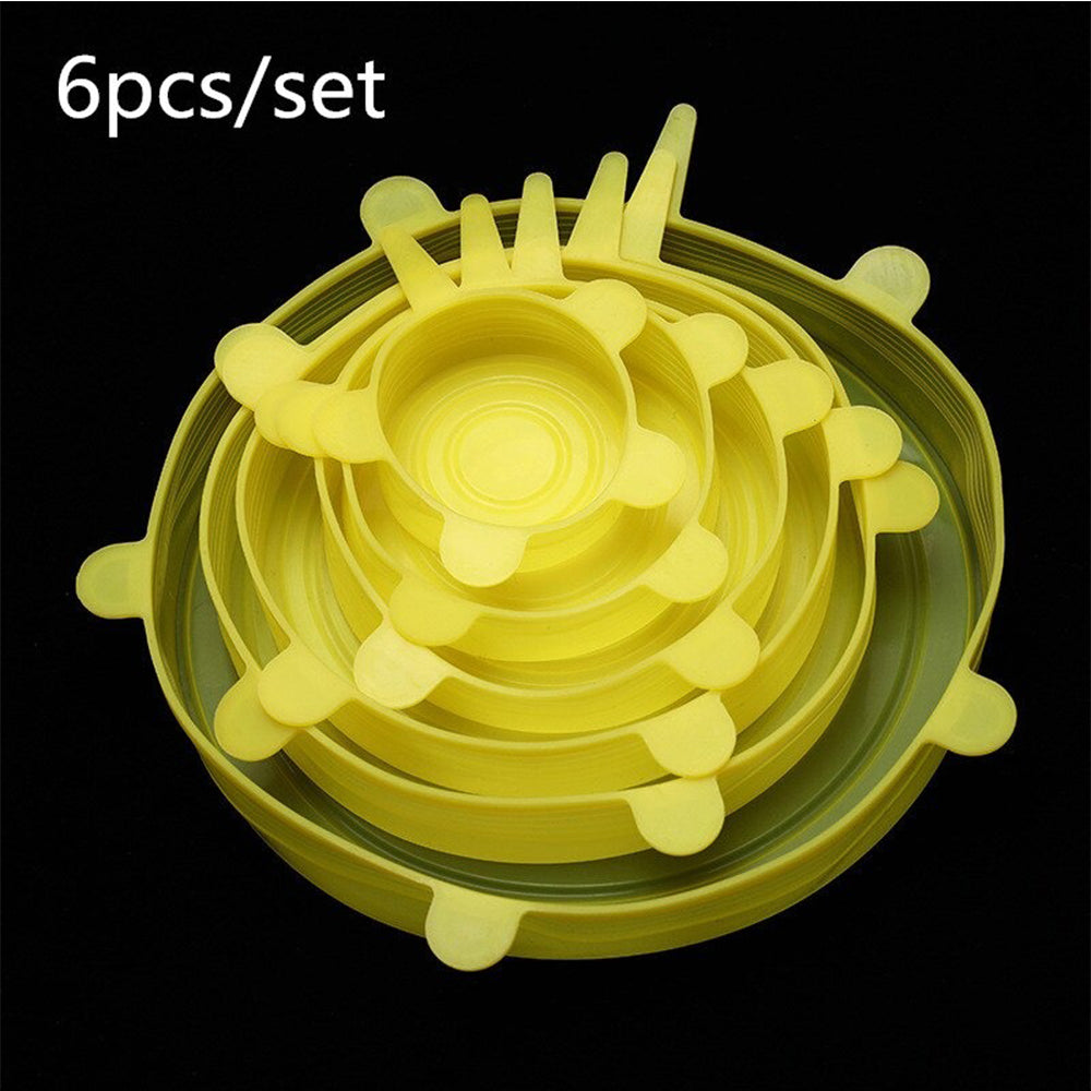 6 Pcs Reusable Universal Silicon Stretch Bowl Lids Kitchen Wrap Silicone Food Wrap Bowl Lid Kitchen Tools_11