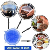 6 Pcs Reusable Universal Silicon Stretch Bowl Lids Kitchen Wrap Silicone Food Wrap Bowl Lid Kitchen Tools_13