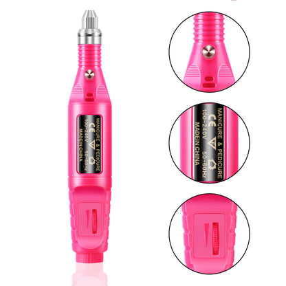 Manicure Pedicure Drill Set Machine for Ceramic Gel Nail Drill Equipment- USB Powered_10