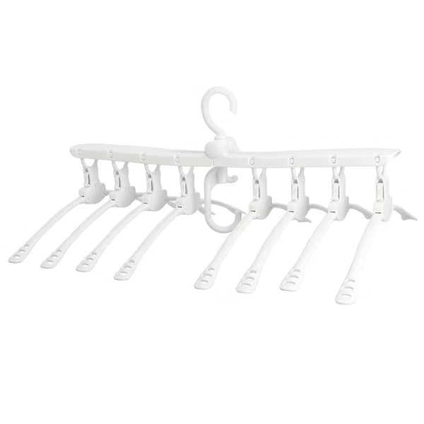 8 in 1 Foldable and 360 Degree Rotatable Clothes Hanger - White_0
