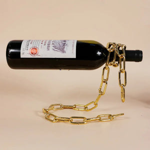 Magic Floating Wine Bottle Holder Unique Link Chain Rack for Airborne Bottle Display_9