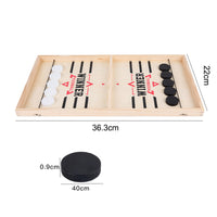 Natural Wood 2 Player Sling Puck Game Interactive Chess Toy Board_1
