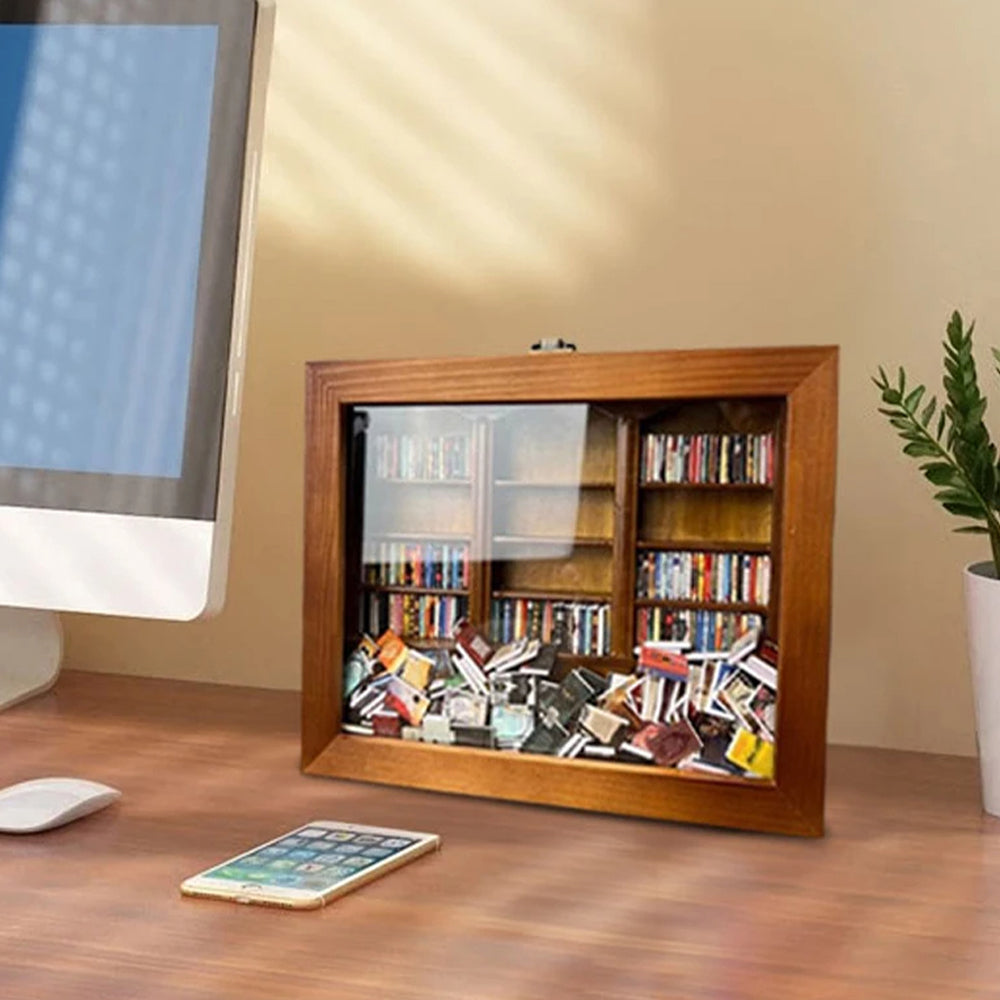 Anxiety Bookshelf Stress Relief Sensory Desk Toy with Miniature Books_8