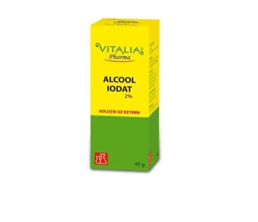 Alcool iodato 2%, 40g, Vitalia Pharma - Pet Shop Luna