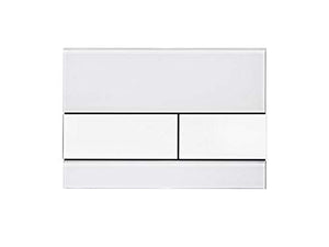 Tece Square 9240800 WC Wall Plate White Glass/White Buttons - Pet Shop Luna