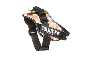 Julius-K9, 16IDC-PNF-2, IDC Powerharness, dog harness, Size: 2, Pink with flowers - Pet Shop Luna