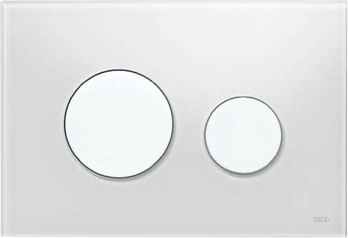 Tece-Lever Flush Actuator Plate with Dual Flush Glass, White, 9240650 - Pet Shop Luna