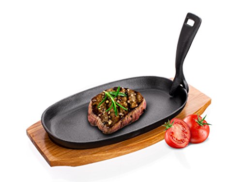 Banquet Cast-Iron Pan, Black, 16 x 29 x 5.5 cm - Pet Shop Luna