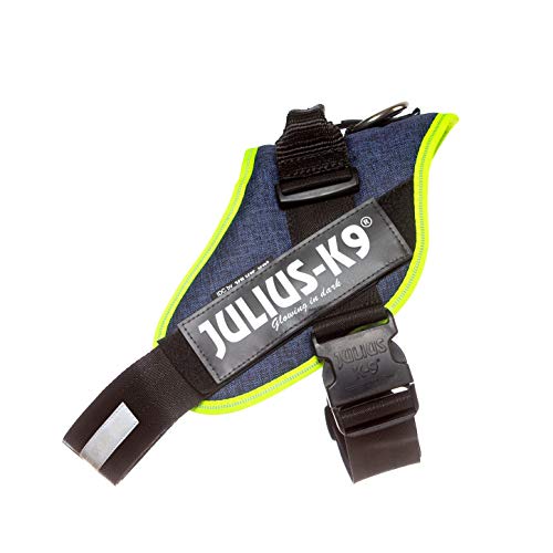 Julius-K9, 16IDC-FARNE-2, IDC Powerharness, dog harness, Size: 2, Jeans with neon edge - Pet Shop Luna