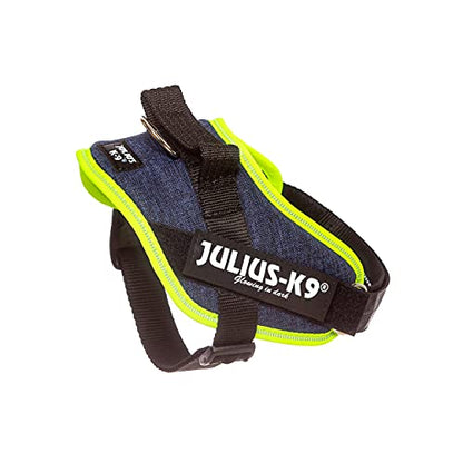 Julius-K9, 16IDC-FARNE-M, IDC Powerharness, dog harness, Size: Mini, Jeans with neon edge - Pet Shop Luna