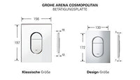 GROHE 38844P00 Arena Cosmopolitan Flush Plate - Brushed Chrome - Pet Shop Luna
