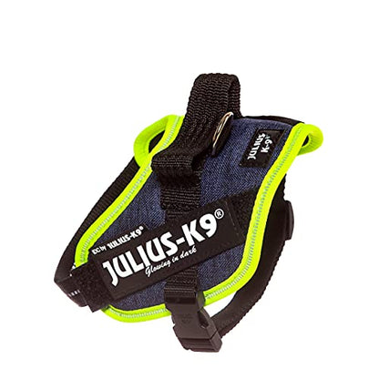 Julius-K9, 16IDC-FARNE-MM, IDC Powerharness, dog harness, Size: Mini-Mini, Jeans with neon edge - Pet Shop Luna