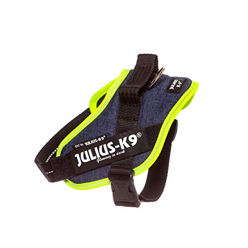 Julius-K9, 16IDC-FARNE-M, IDC Powerharness, dog harness, Size: Mini, Jeans with neon edge - Pet Shop Luna