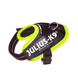 Julius-K9, 16IDC-FARNE-B1, IDC Powerharness, dog harness, Size: Baby 1, Jeans with neon edge - Pet Shop Luna