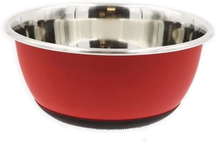 Tyrol Stainless Steel Anti-Slip Bowl for Cat/Dog/Pets, Mat Red, 13.5 cm, 0.13601 kg - Pet Shop Luna