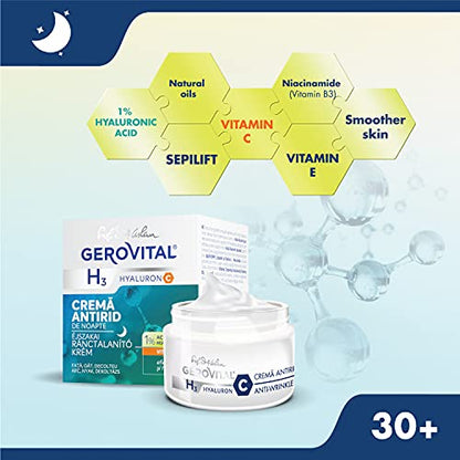 Gerovital H3 - Hyaluronic C, Intensive Anti Wrinkle cream (night care) - Pet Shop Luna