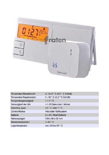 Radio-Rauthermostat Salus 091FLRF di settimane di serie 230 V chiotto, digital - Pet Shop Luna