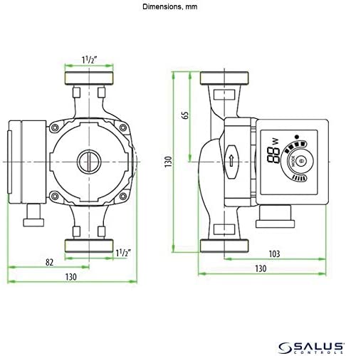 Salus MP200A - Pompa circolante domestica, testa 6 metri, a risparmio energetico, classe A - Pet Shop Luna