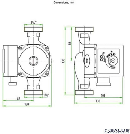 Salus MP200A - Pompa circolante domestica, testa 6 metri, a risparmio energetico, classe A - Pet Shop Luna