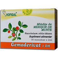Cranberry Sprouts Gemoderivat 1 DH, 30 doses, Hofigal, Mladite de Merisor de munte Gemoderivat, 30 monodoze, Hofigal - Pet Shop Luna
