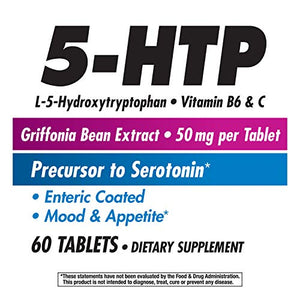 Nature's Way 5-HTP, L-5-Hydroxytryptophan, Vitamin B6 & C, Griffonia Bean Extract 50 mg, 60 Count - Pet Shop Luna